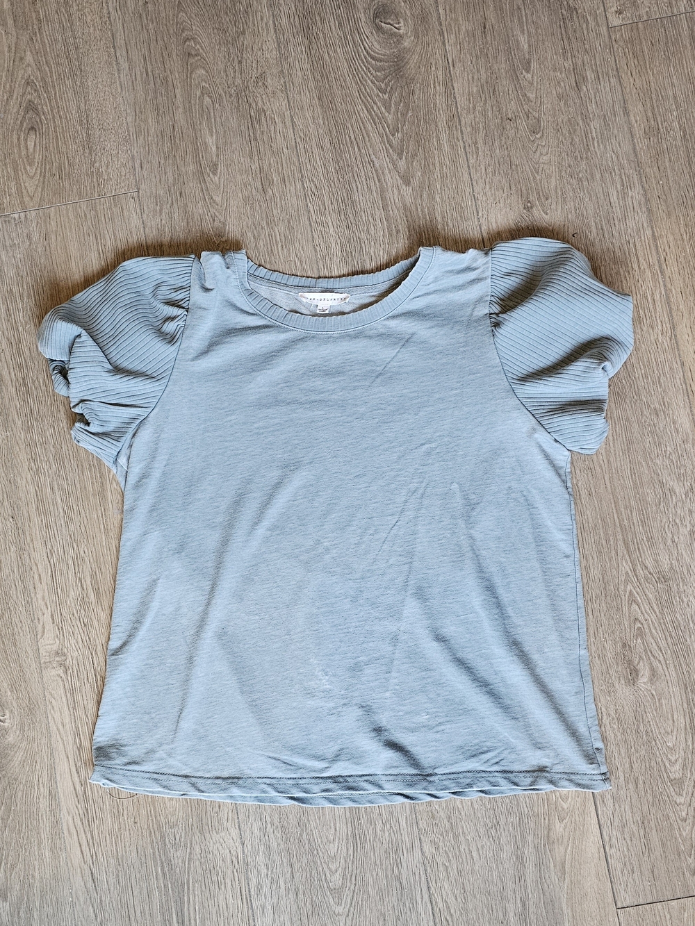 Jane and Delancey Light Blue Puff Sleeve Tee
